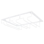 Wine Glass Rack Under Cabinet Stemware Holder Storage Hanger Metal Organizer for Bar Kitchen3 Slot 30x22.5cm White
