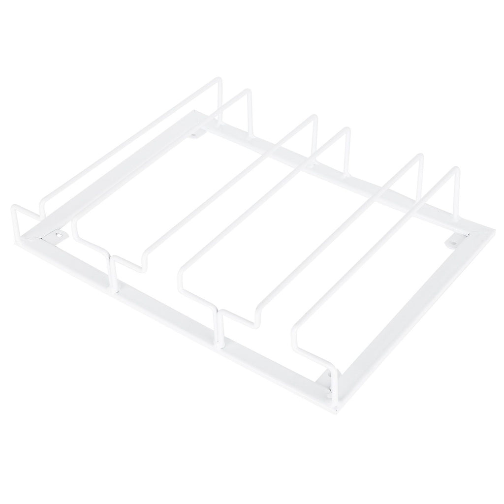 Wine Glass Rack Under Cabinet Stemware Holder Storage Hanger Metal Organizer for Bar Kitchen3 Slot 30x22.5cm White