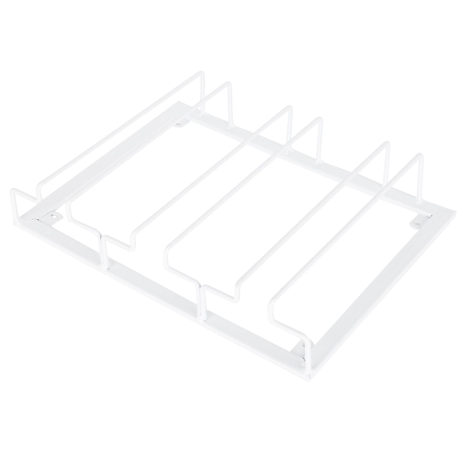 Wine Glass Rack Under Cabinet Stemware Holder Storage Hanger Metal Organizer for Bar Kitchen3 Slot 30x22.5cm White