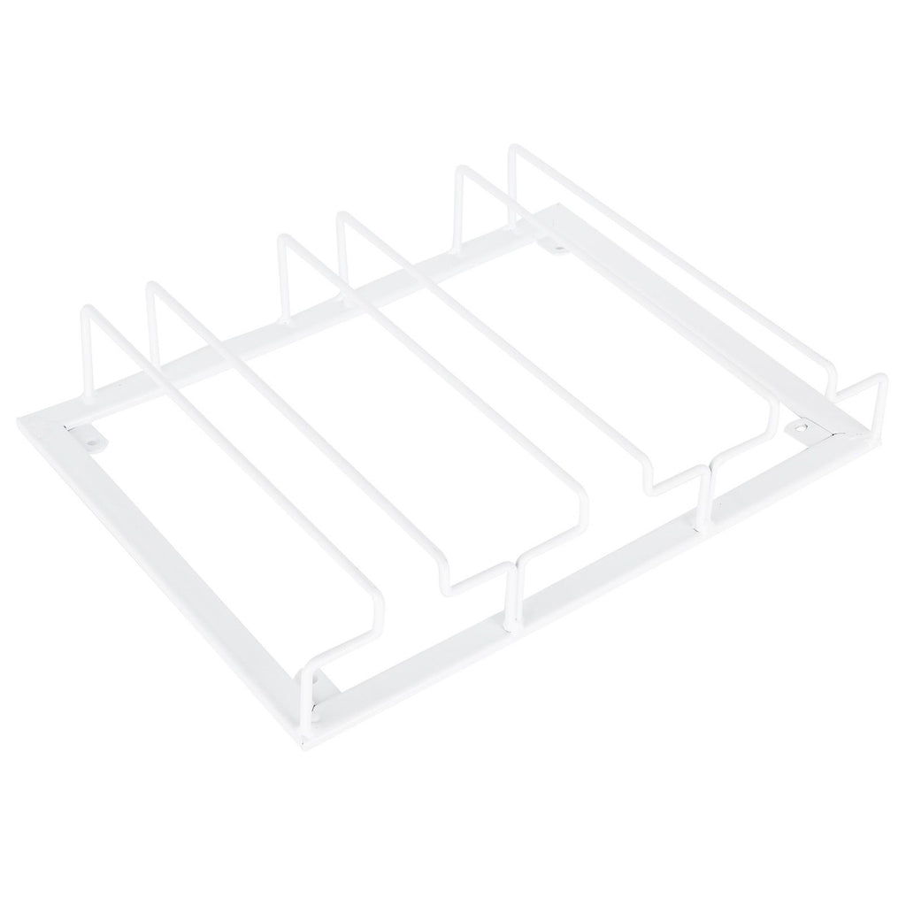 Wine Glass Rack Under Cabinet Stemware Holder Storage Hanger Metal Organizer for Bar Kitchen3 Slot 30x22.5cm White