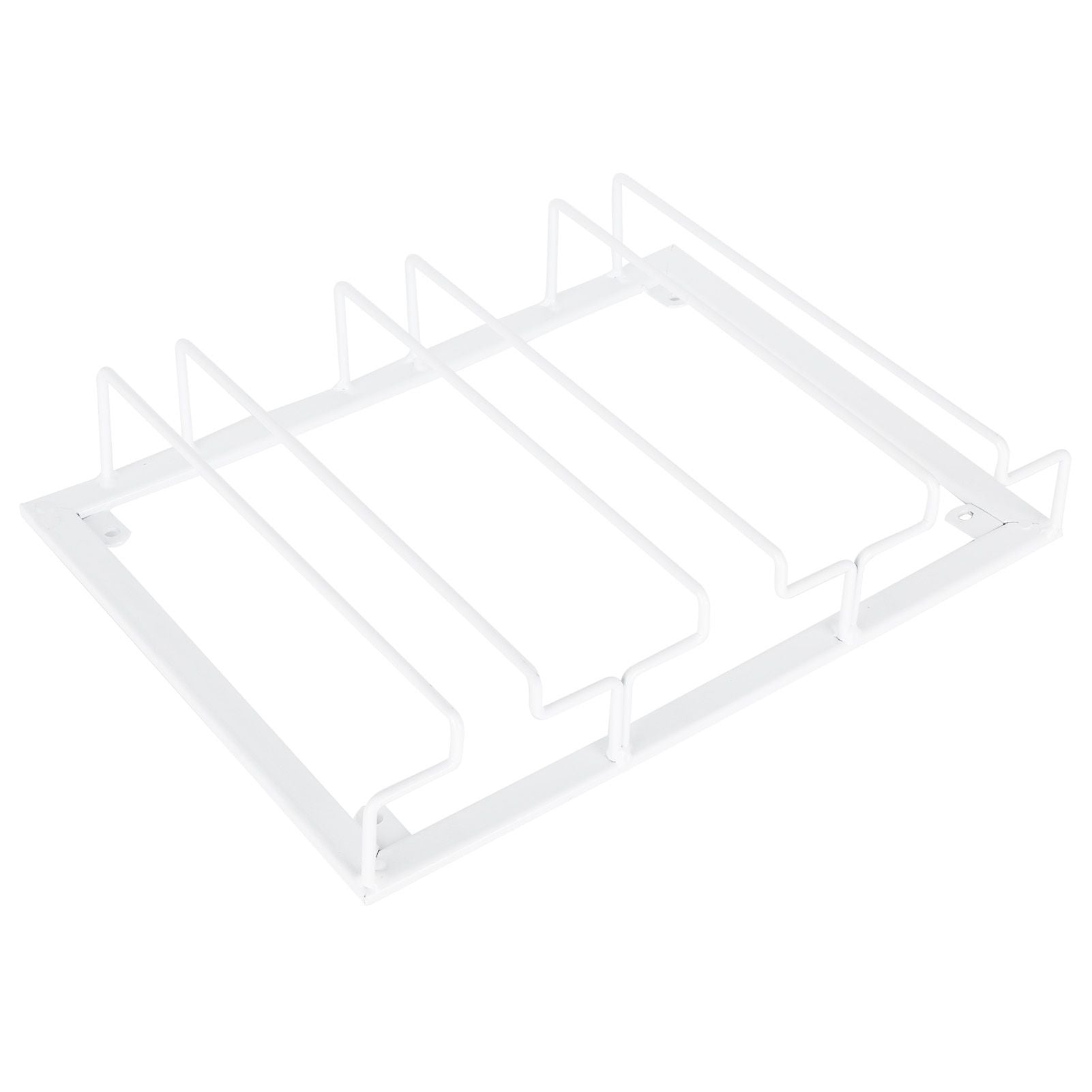 Wine Glass Rack Under Cabinet Stemware Holder Storage Hanger Metal Organizer for Bar Kitchen3 Slot 30x22.5cm White