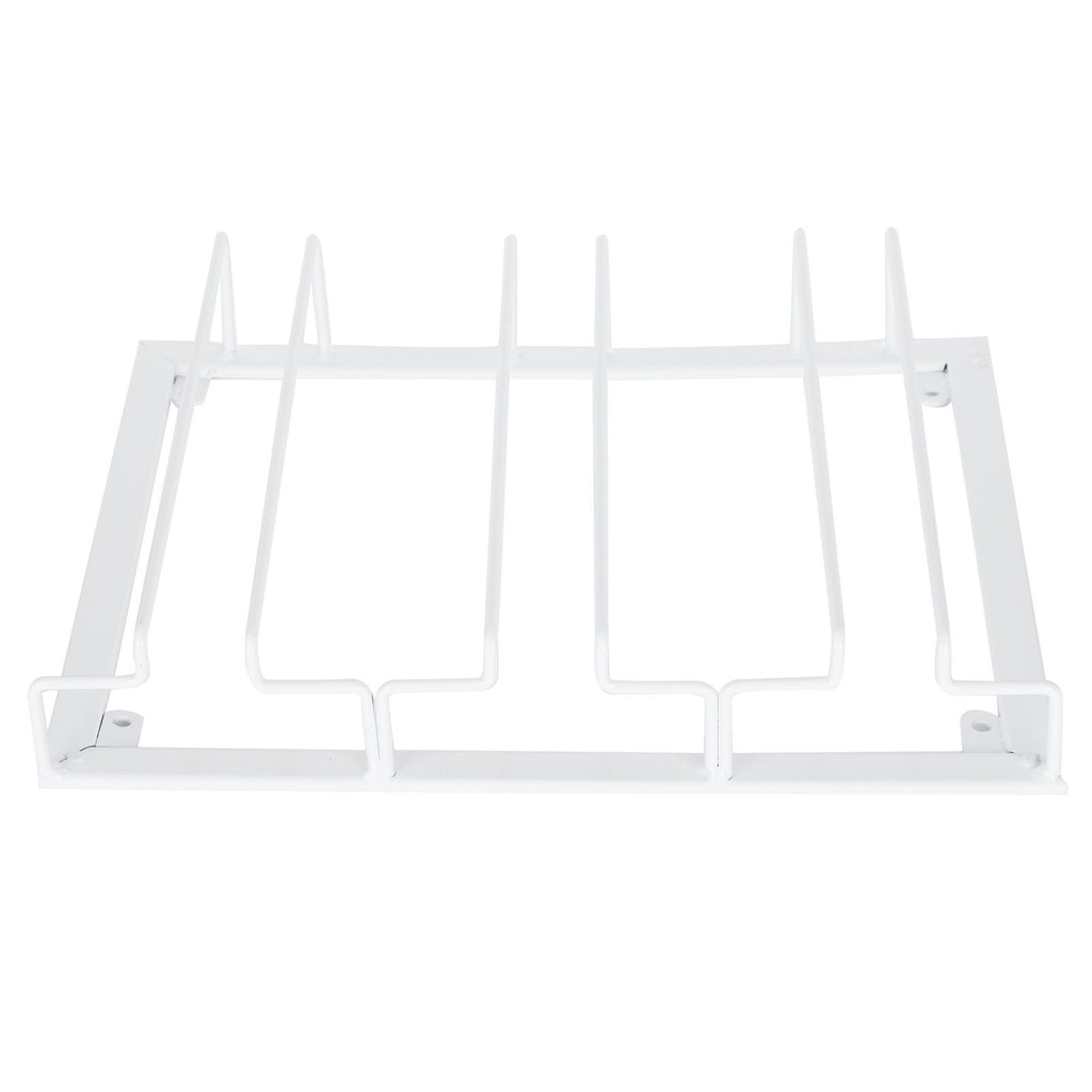 Wine Glass Rack Under Cabinet Stemware Holder Storage Hanger Metal Organizer for Bar Kitchen3 Slot 30x22.5cm White