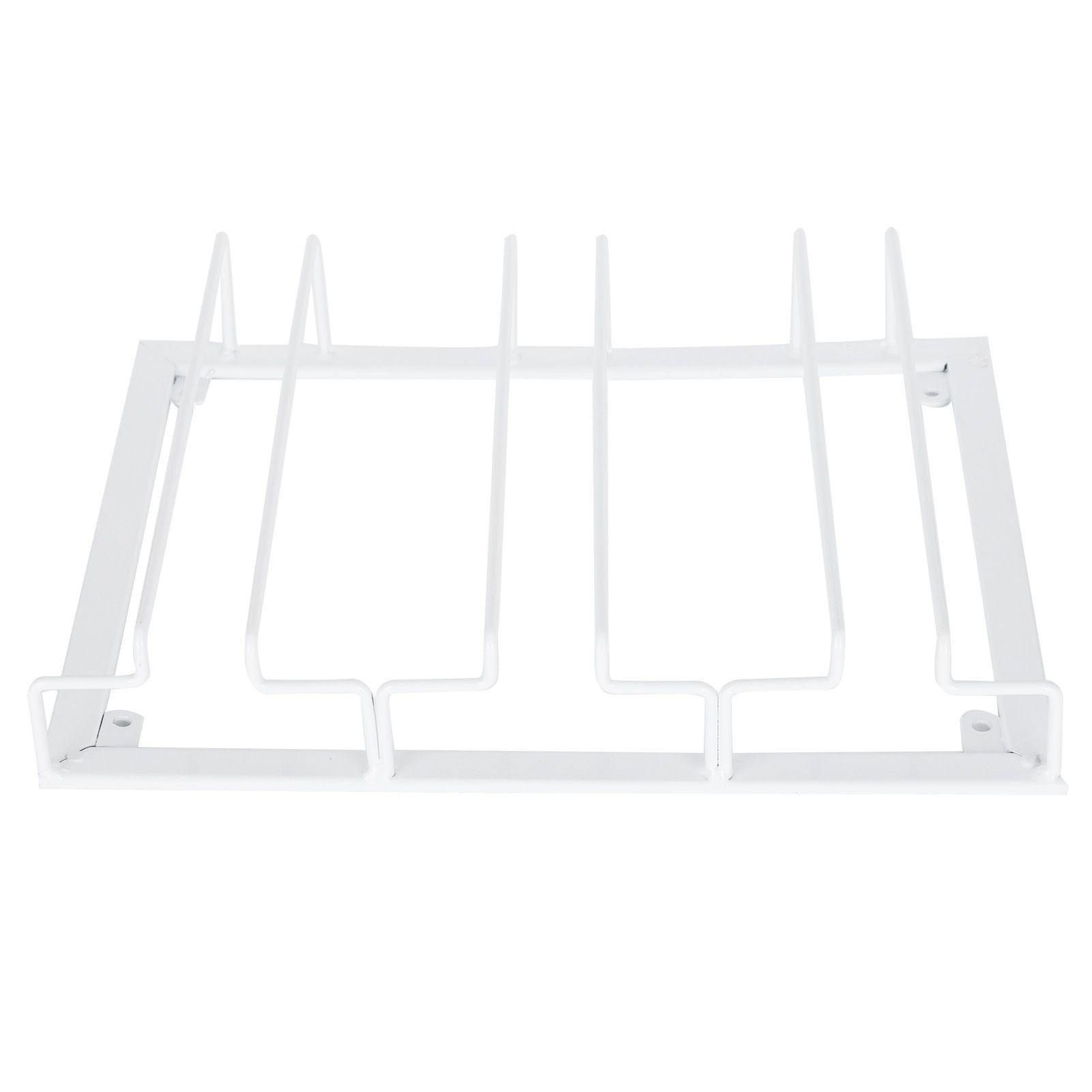 Wine Glass Rack Under Cabinet Stemware Holder Storage Hanger Metal Organizer for Bar Kitchen3 Slot 30x22.5cm White