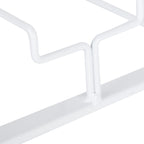 Wine Glass Rack Under Cabinet Stemware Holder Storage Hanger Metal Organizer for Bar Kitchen3 Slot 30x22.5cm White