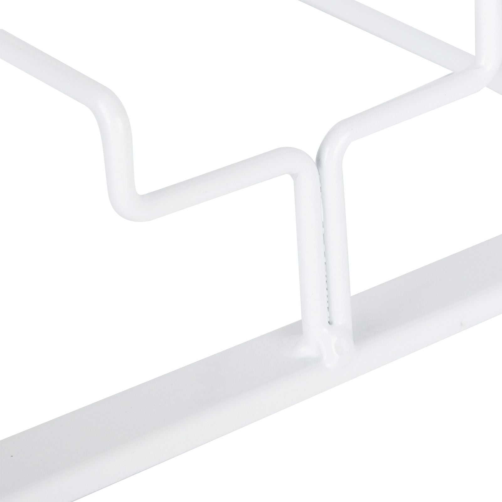 Wine Glass Rack Under Cabinet Stemware Holder Storage Hanger Metal Organizer for Bar Kitchen3 Slot 30x22.5cm White