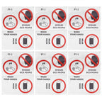 6PCS Caution Notice English Reminder Slogan Wall Sticker Sign for Hospital Company School