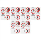 6PCS Caution Notice English Reminder Slogan Wall Sticker Sign for Hospital Company School