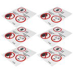 6PCS Caution Notice English Reminder Slogan Wall Sticker Sign for Hospital Company School