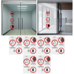 6PCS Caution Notice English Reminder Slogan Wall Sticker Sign for Hospital Company School