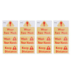 4PCS Warning Signs Wall Sticker Caution Warning Decals DIY Kitchen Shop Window Decor