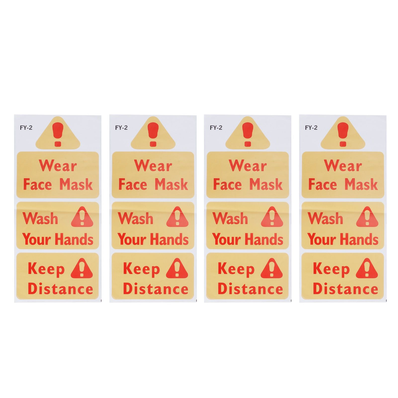 4PCS Warning Signs Wall Sticker Caution Warning Decals DIY Kitchen Shop Window Decor
