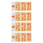 4PCS Warning Signs Wall Sticker Caution Warning Decals DIY Kitchen Shop Window Decor