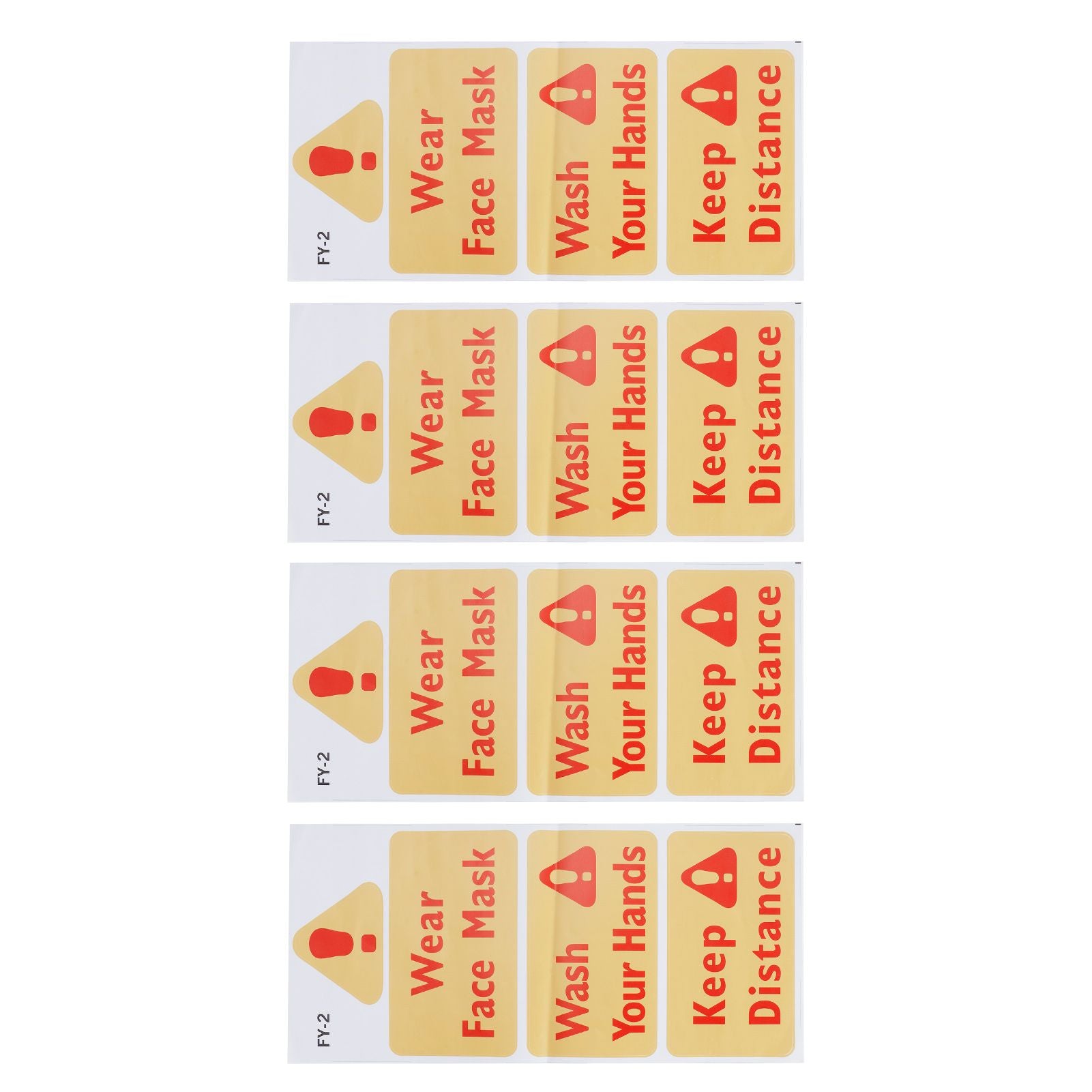 4PCS Warning Signs Wall Sticker Caution Warning Decals DIY Kitchen Shop Window Decor