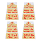 4PCS Warning Signs Wall Sticker Caution Warning Decals DIY Kitchen Shop Window Decor