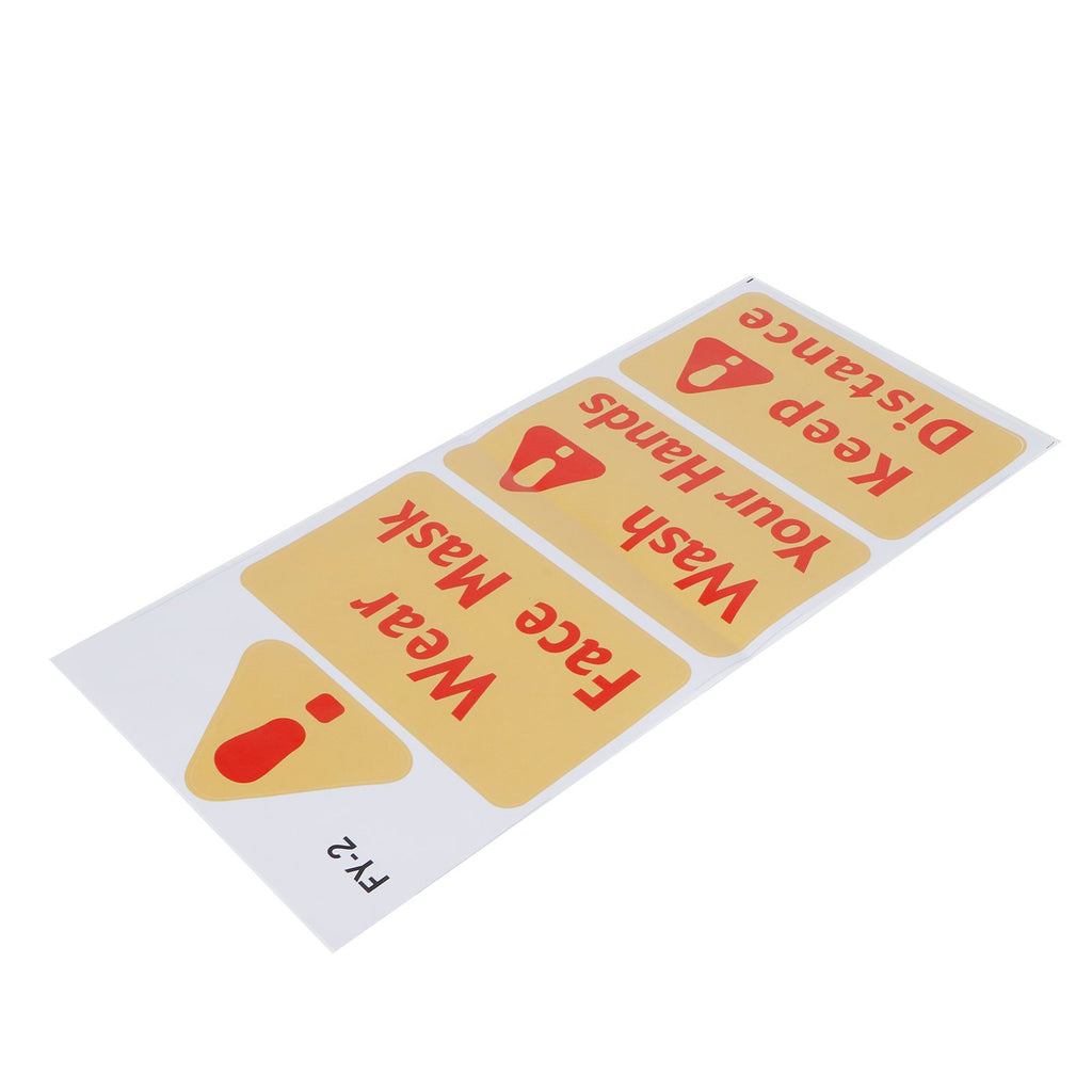 4PCS Warning Signs Wall Sticker Caution Warning Decals DIY Kitchen Shop Window Decor