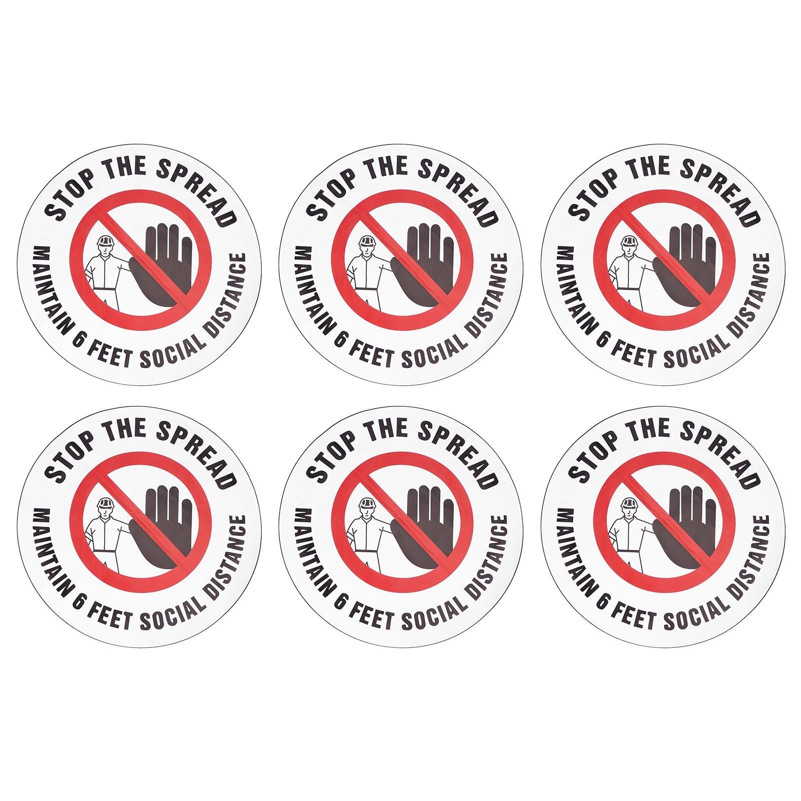 2 Sets Social Distancing Sign Keep Distance Wall Sticker for Home Supermarket Public Place