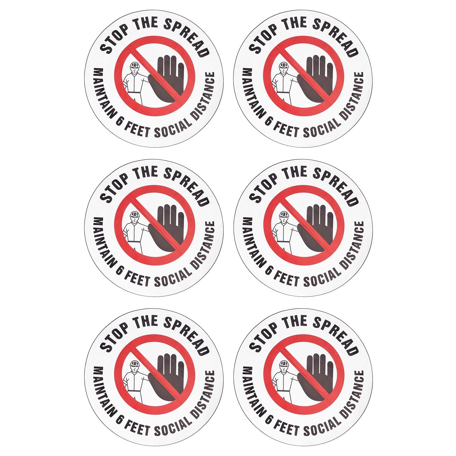 2 Sets Social Distancing Sign Keep Distance Wall Sticker for Home Supermarket Public Place