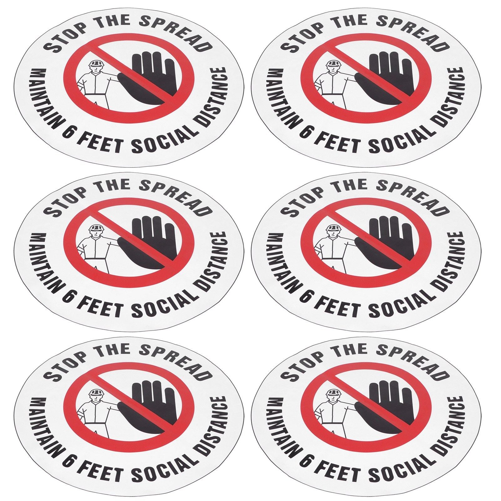 2 Sets Social Distancing Sign Keep Distance Wall Sticker for Home Supermarket Public Place