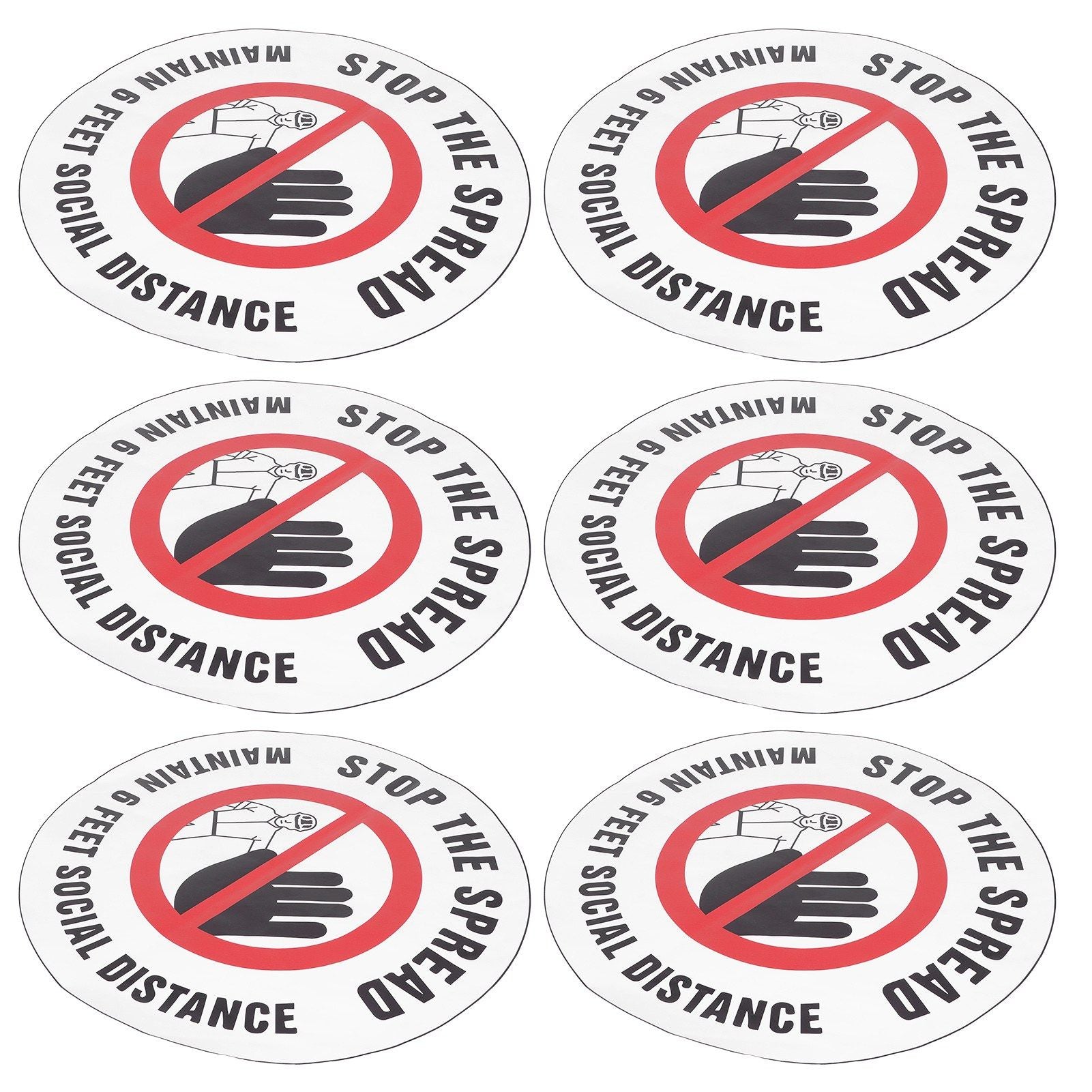 2 Sets Social Distancing Sign Keep Distance Wall Sticker for Home Supermarket Public Place
