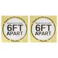 2 Sets Social Distancing Floor Decals Distancing Warning Sign Sticker for Crowd Control Guidance