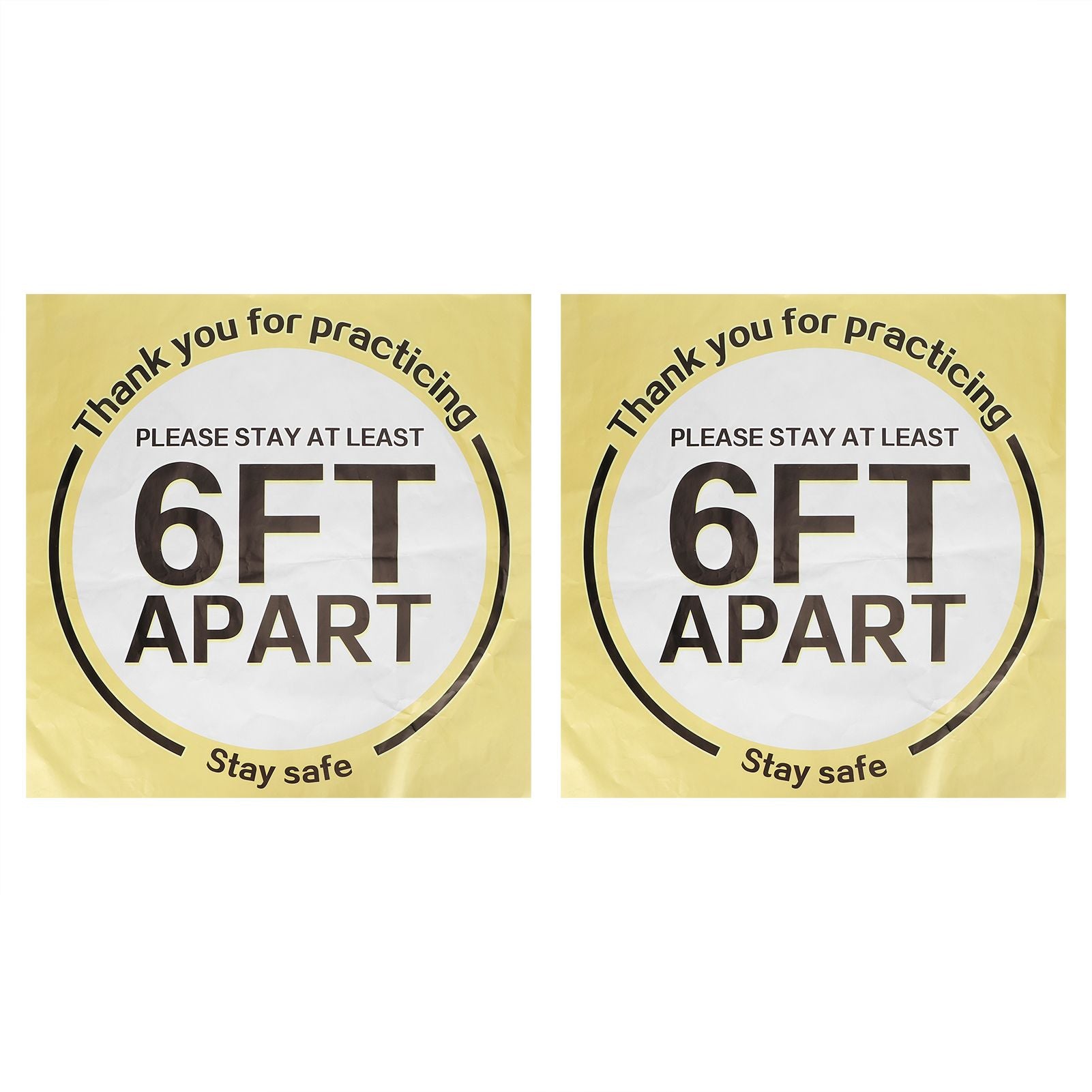 2 Sets Social Distancing Floor Decals Distancing Warning Sign Sticker for Crowd Control Guidance