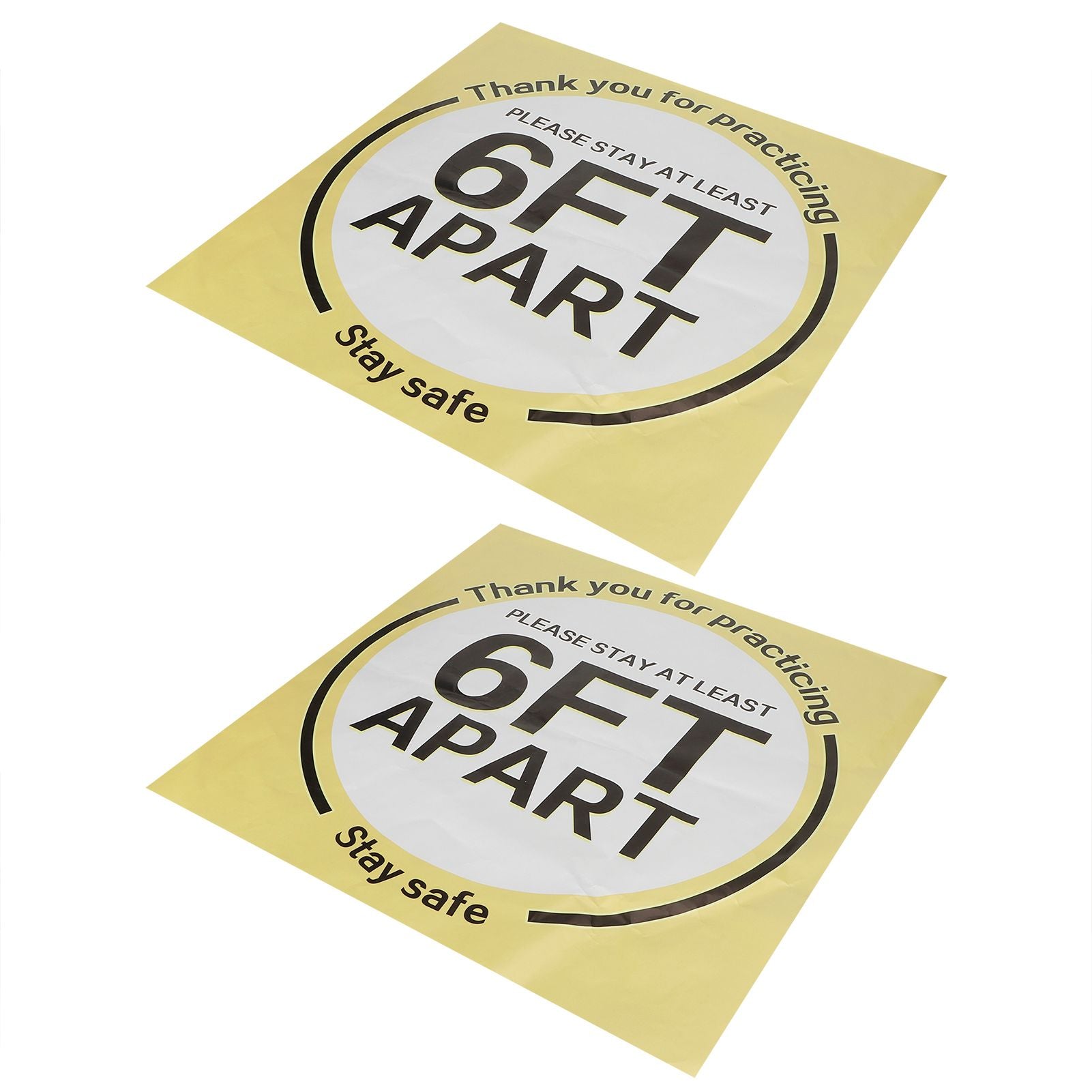2 Sets Social Distancing Floor Decals Distancing Warning Sign Sticker for Crowd Control Guidance