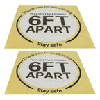 2 Sets Social Distancing Floor Decals Distancing Warning Sign Sticker for Crowd Control Guidance