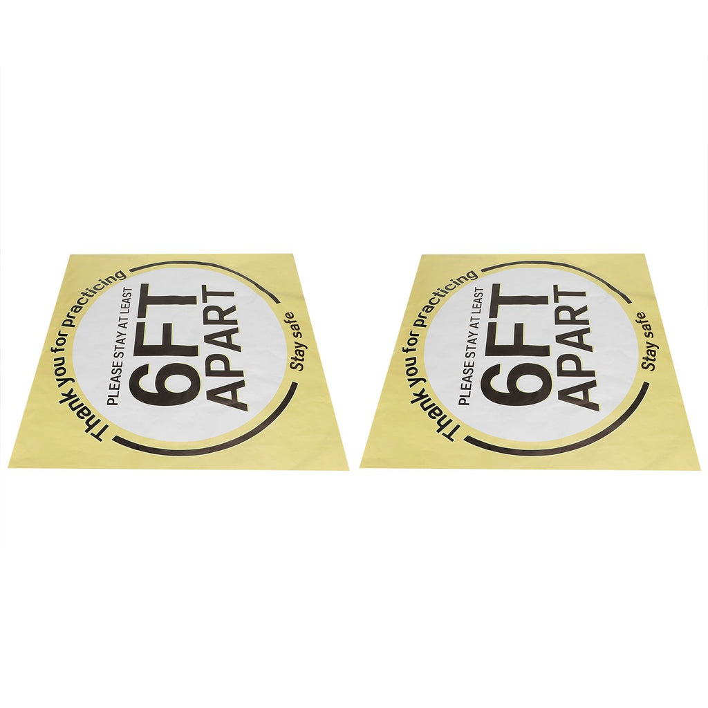 2 Sets Social Distancing Floor Decals Distancing Warning Sign Sticker for Crowd Control Guidance