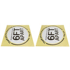 2 Sets Social Distancing Floor Decals Distancing Warning Sign Sticker for Crowd Control Guidance