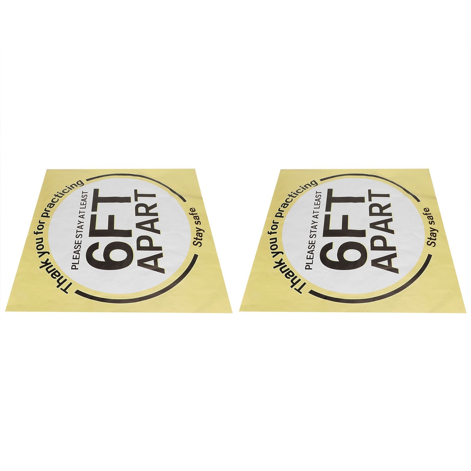 2 Sets Social Distancing Floor Decals Distancing Warning Sign Sticker for Crowd Control Guidance