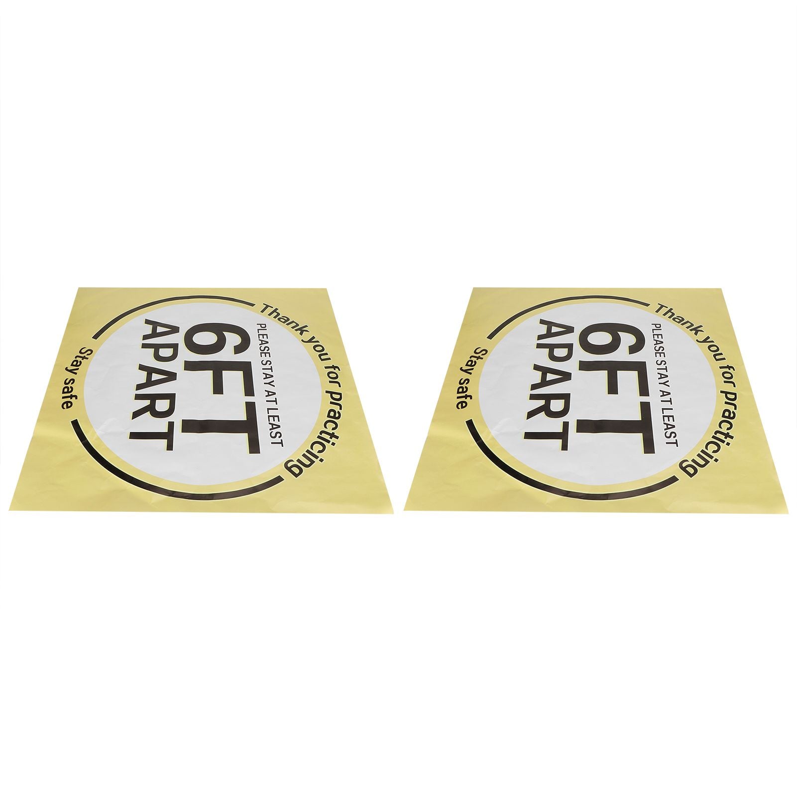 2 Sets Social Distancing Floor Decals Distancing Warning Sign Sticker for Crowd Control Guidance