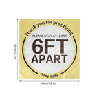 2 Sets Social Distancing Floor Decals Distancing Warning Sign Sticker for Crowd Control Guidance