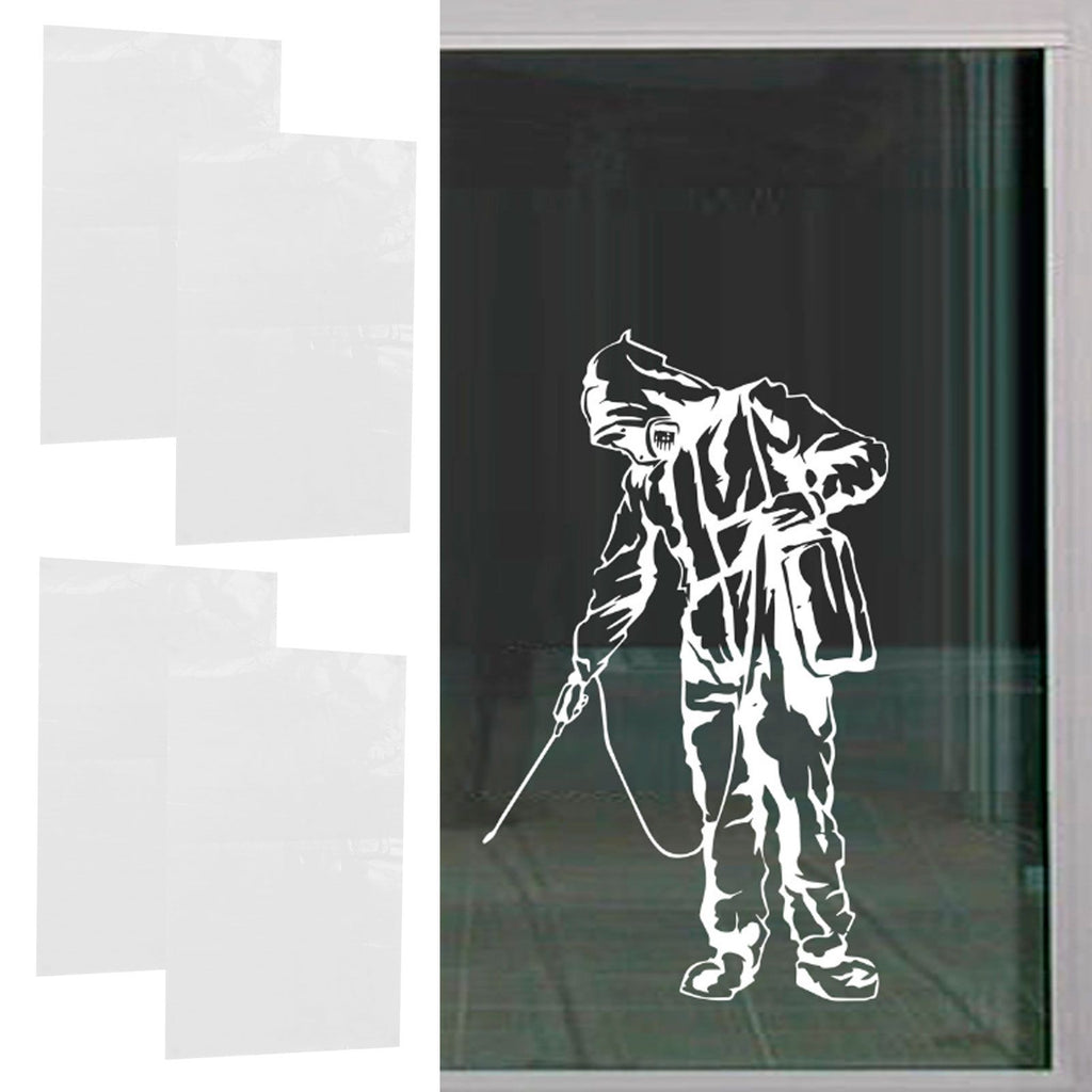 4 Sets Warning Stickers Indoor Outdoor Wall Window Glass Slogans English Signs 60x36.5cm