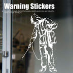 4 Sets Warning Stickers Indoor Outdoor Wall Window Glass Slogans English Signs 60x36.5cm