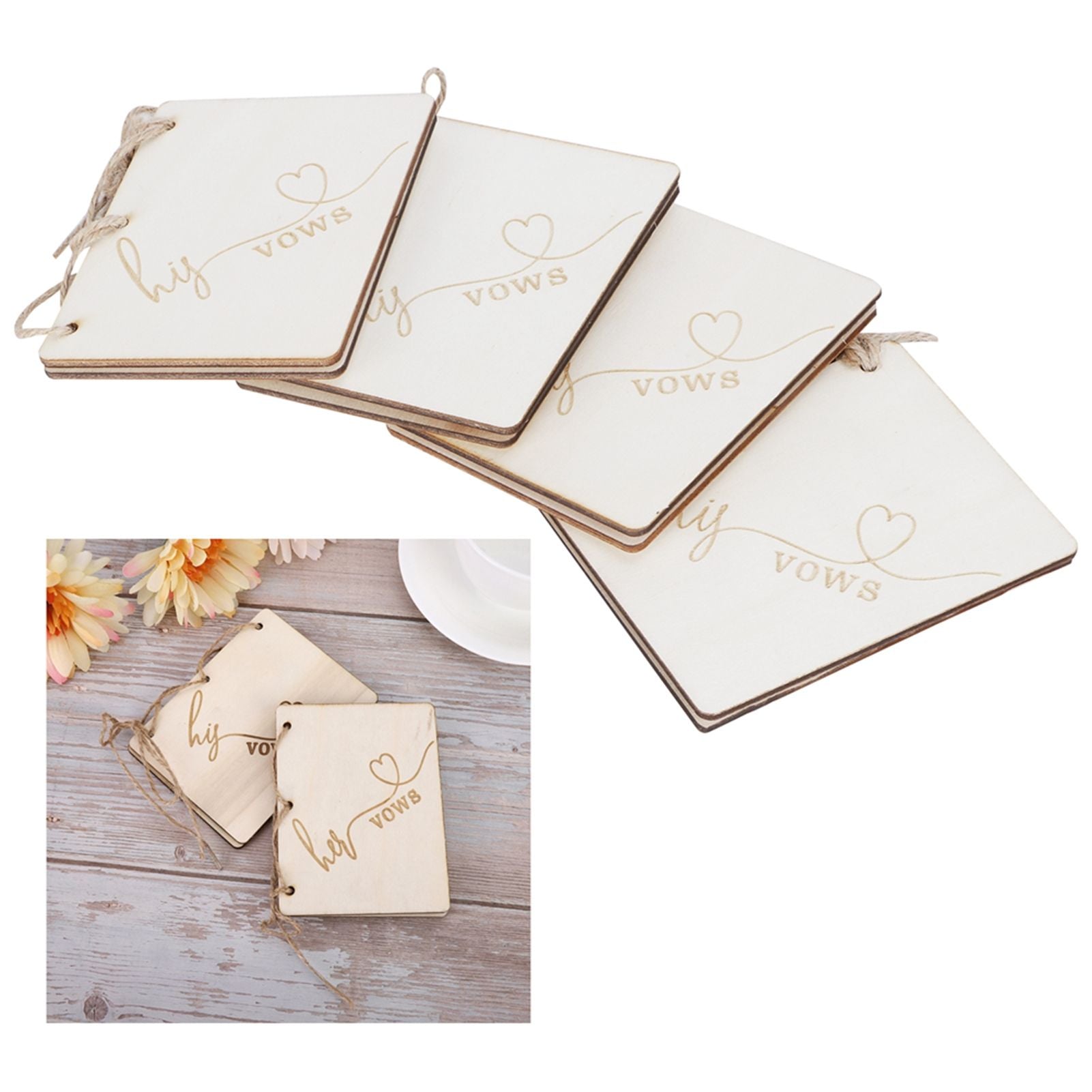 2 Sets Wedding Vow Books Exquisite Gift Card Declaration Booklets Props SuppliesStyle 2