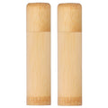 2Pcs EcoFriendly Bamboo Tube Portable Tea Storage Cylinder Mini Round Spices Storage Jar