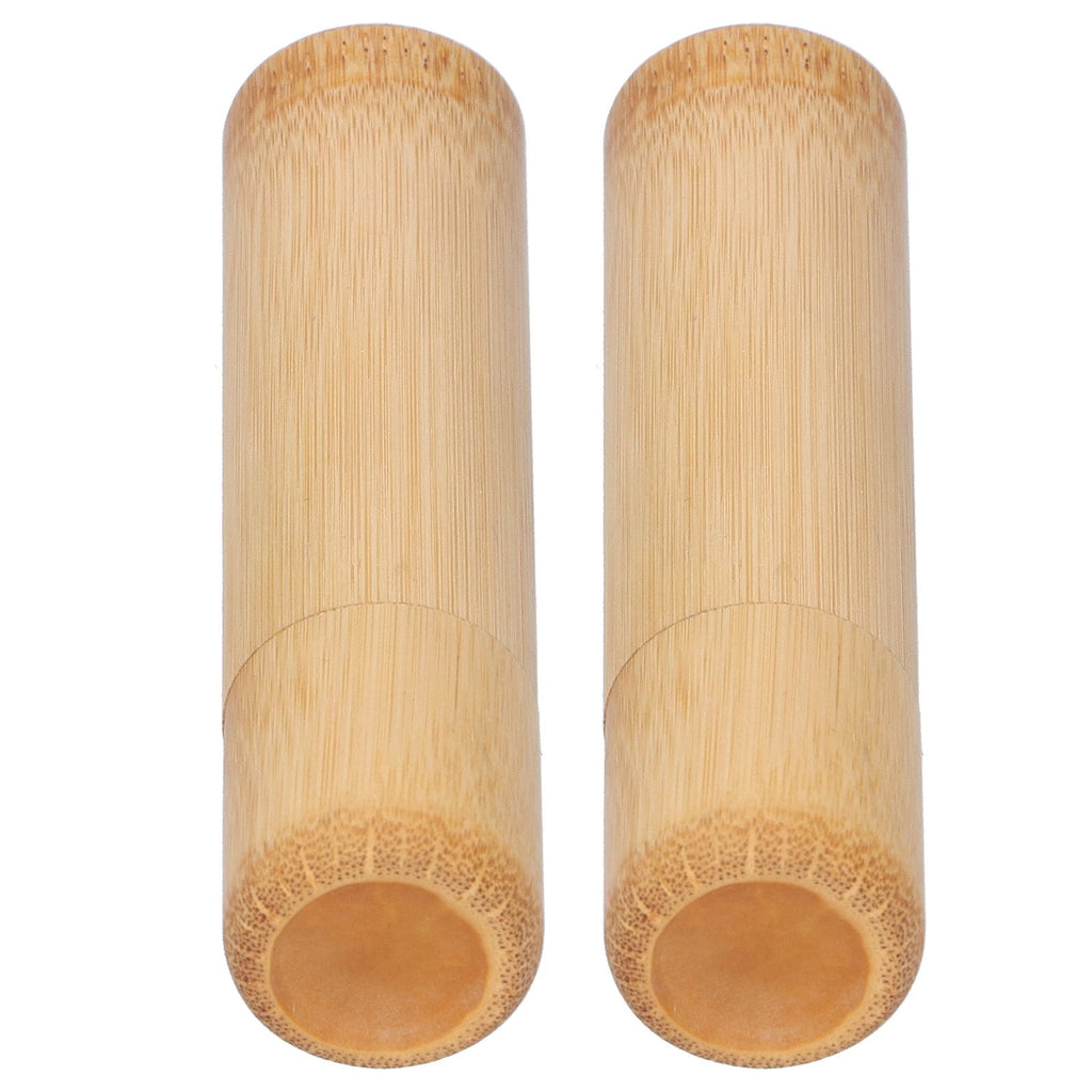 2Pcs EcoFriendly Bamboo Tube Portable Tea Storage Cylinder Mini Round Spices Storage Jar