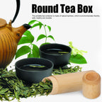 2Pcs EcoFriendly Bamboo Tube Portable Tea Storage Cylinder Mini Round Spices Storage Jar