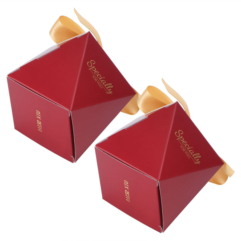 25 Sets Candy Box Cookies Gift Boxes with Ribbon for Birthday Wedding Party FavorL