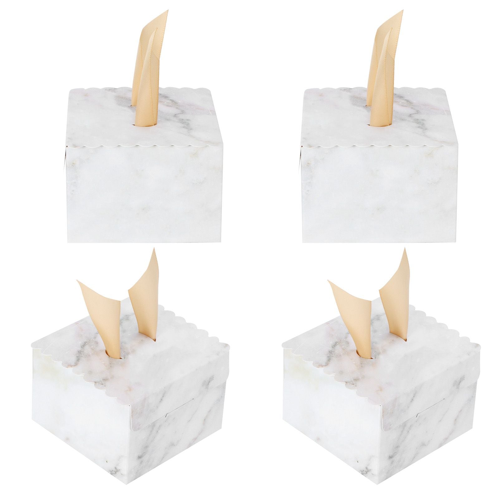 25 Sets Square Candy Box European Wedding Party Gift Box for Chocolate Cookies JewelryMarble Pattern (Golden Wing)