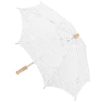 Lace Umbrella Parasol Vintage Wedding Bridal Umbrella for Photo Costume Party SuppliesL White