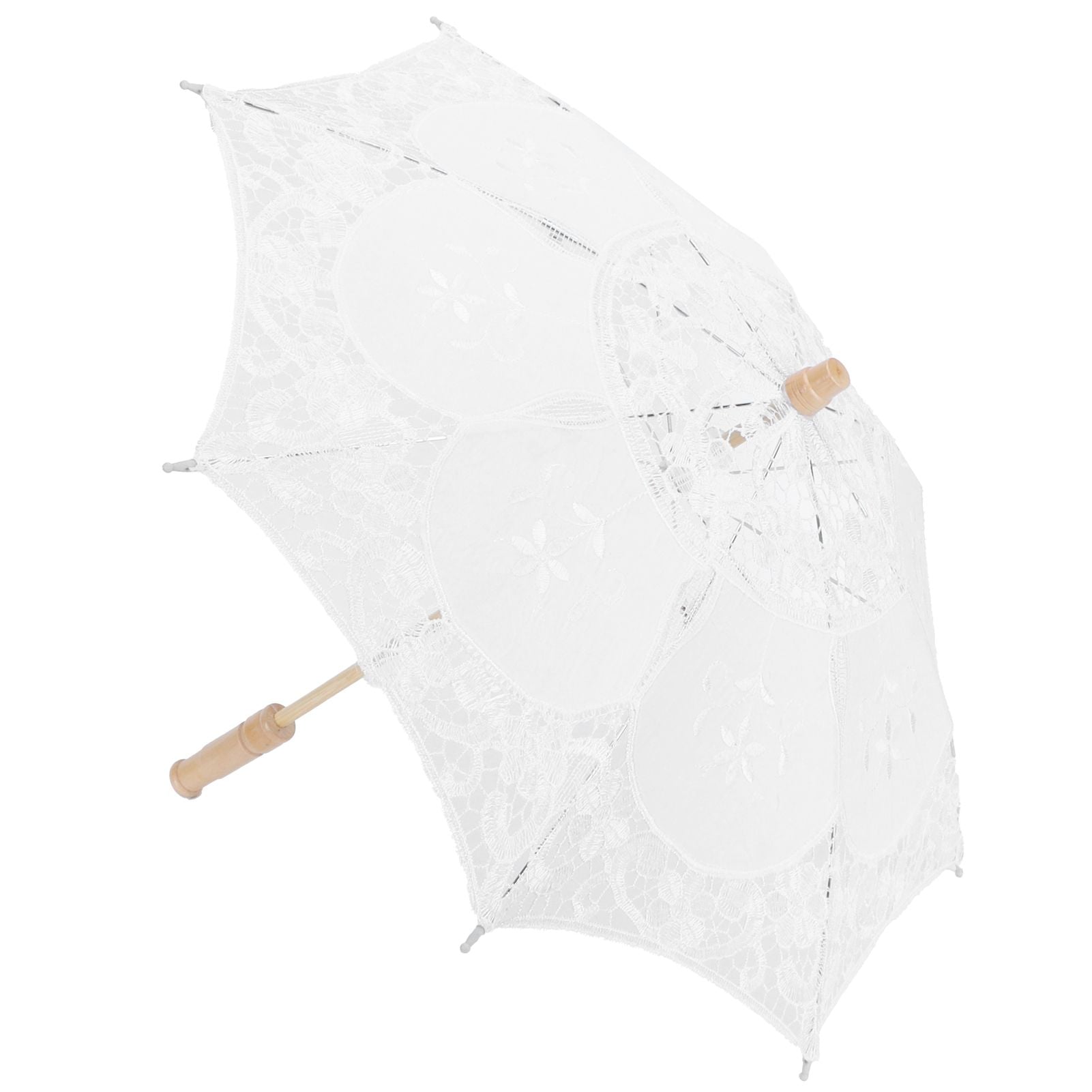 Lace Umbrella Parasol Vintage Wedding Bridal Umbrella for Photo Costume Party SuppliesL White