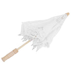 Lace Umbrella Parasol Vintage Wedding Bridal Umbrella for Photo Costume Party SuppliesL White