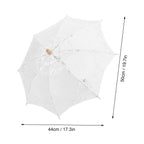 Lace Umbrella Parasol Vintage Wedding Bridal Umbrella for Photo Costume Party SuppliesL White