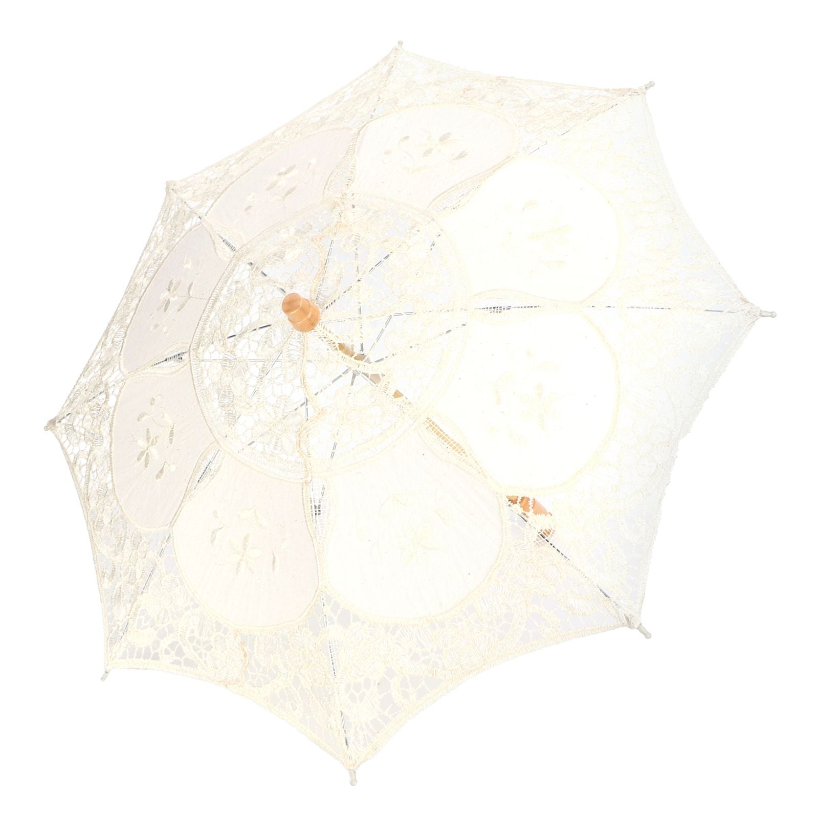 Lace Umbrella Parasol Vintage Wedding Bridal Umbrella for Photo Costume Party SuppliesL Beige
