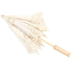 Lace Umbrella Parasol Vintage Wedding Bridal Umbrella for Photo Costume Party SuppliesL Beige