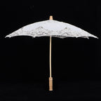 Lace Umbrella Parasol Vintage Wedding Bridal Umbrella for Photo Costume Party SuppliesL Beige