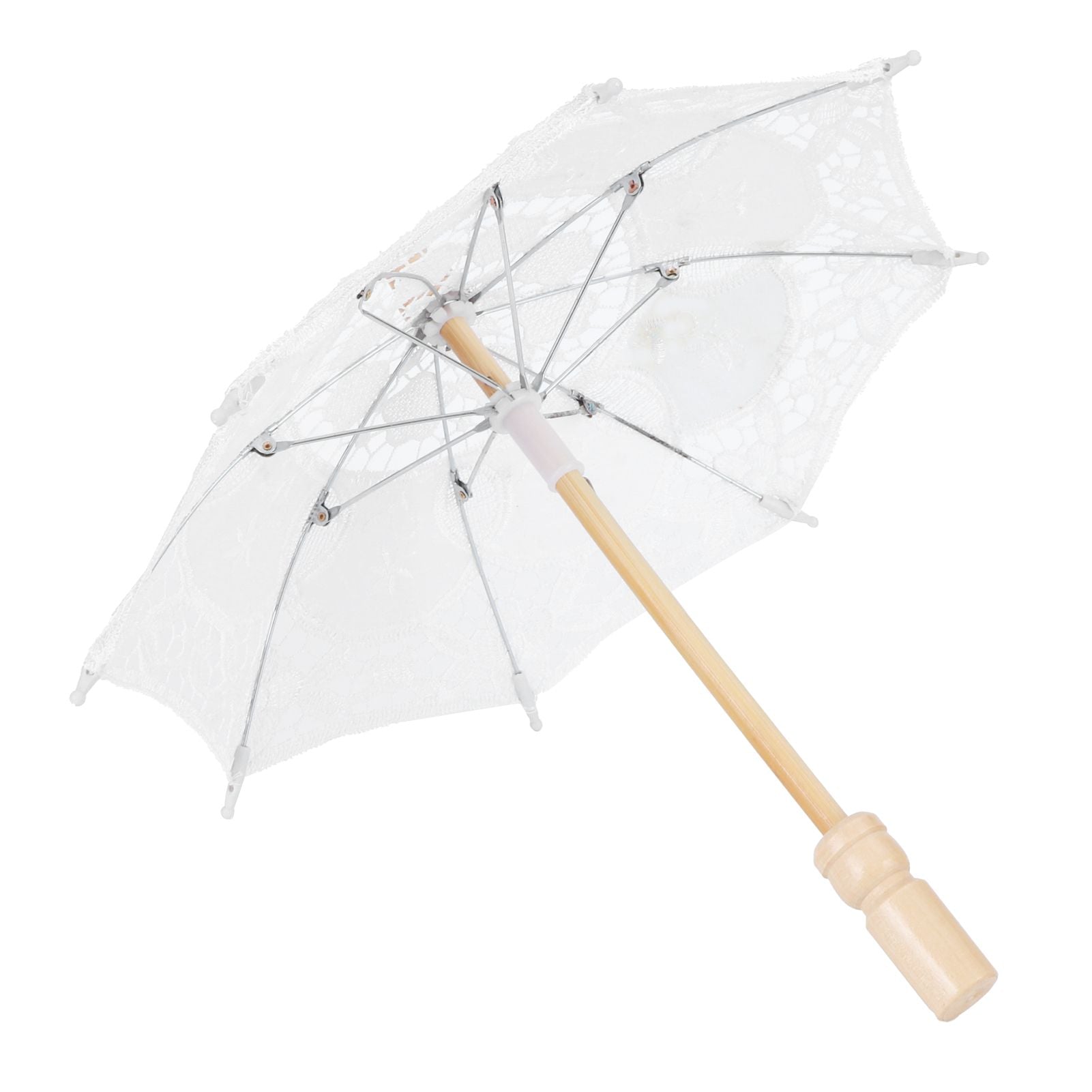 Lace Umbrella Parasol Vintage Wedding Bridal Umbrella for Photo Costume Party SuppliesS White