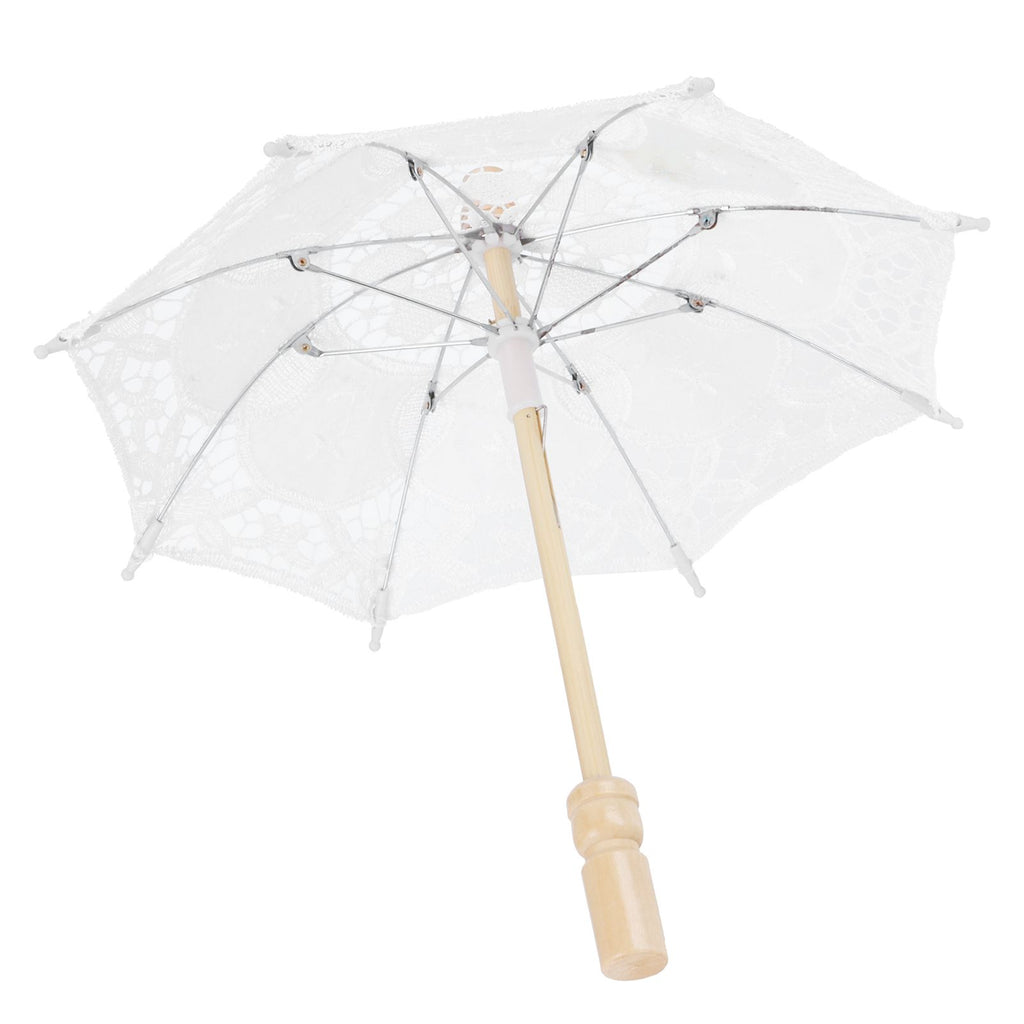 Lace Umbrella Parasol Vintage Wedding Bridal Umbrella for Photo Costume Party SuppliesS White