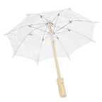 Lace Umbrella Parasol Vintage Wedding Bridal Umbrella for Photo Costume Party SuppliesS White